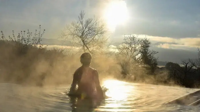 Person in Infinity Pool