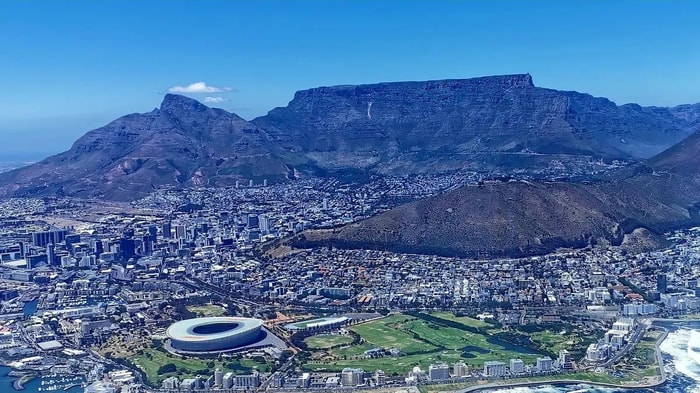 Blick von oben auf Südafrika